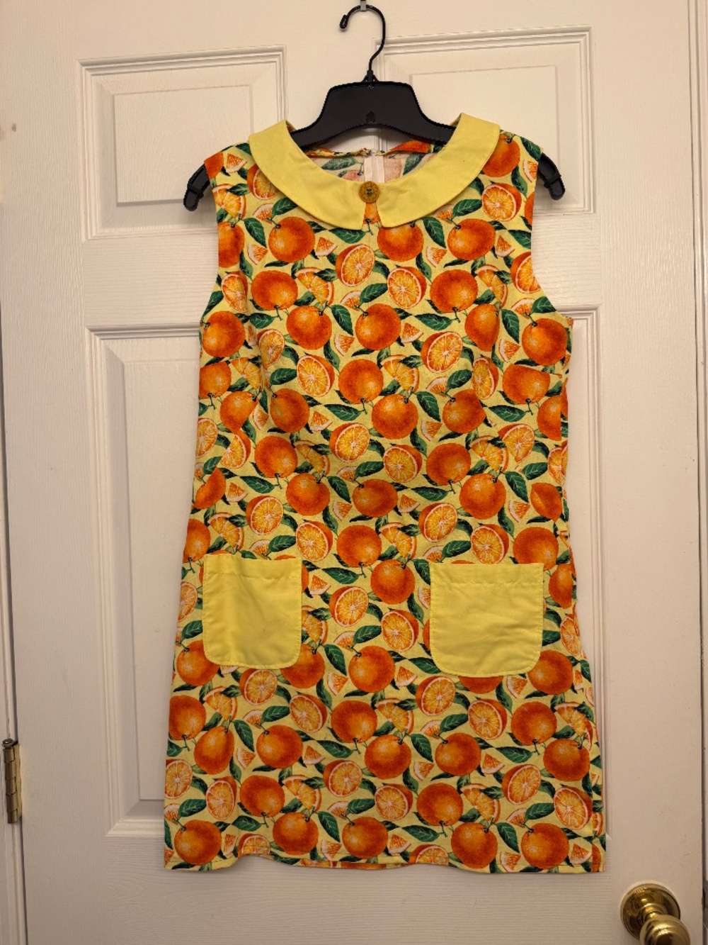 Vintage Inspired Yellow w/ Oranges Trapeze Dress (OOAK)